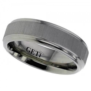 Patterned Titanium Wedding Ring (T149-LIN)
